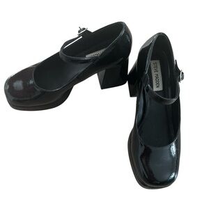 Steve Madden Glossy Black Block Heels